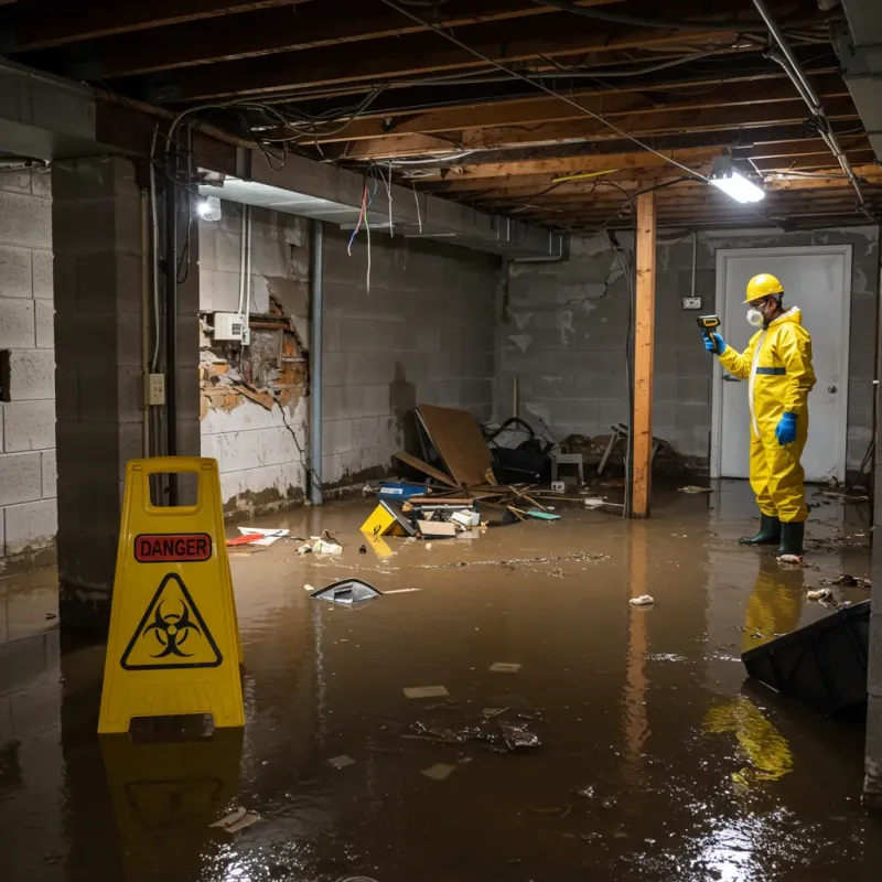 Flooded Basement Electrical Hazard in Gadsden County, FL Property