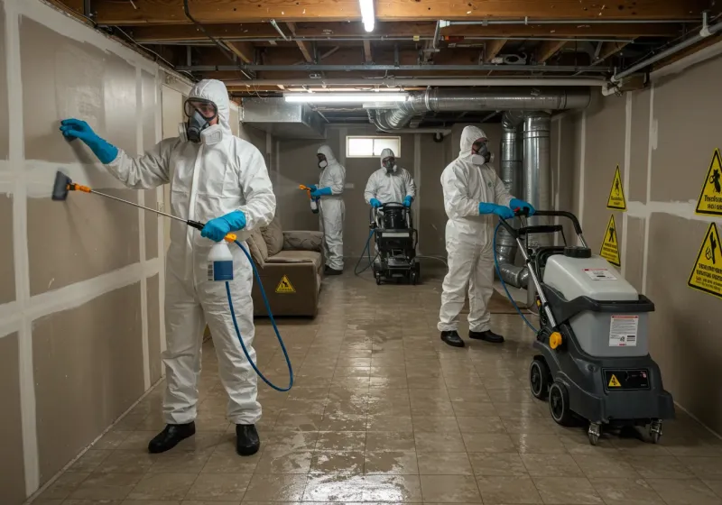 Basement Moisture Removal and Structural Drying process in Gadsden County, FL